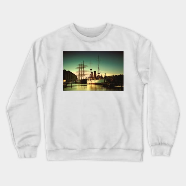 USS Olympia - The Moshulu - Penn's Landing Crewneck Sweatshirt by JimDeFazioPhotography